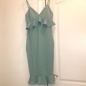 Stretchy mint colored event dress